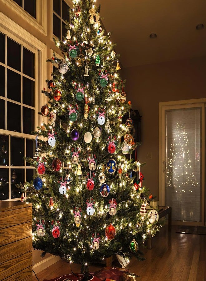 سكويشي أربع قطع من زينة شجرة عيد الميلاد، زينة شجرة عيد الميلاد مع أجراس، زينة معلقة لأشجار الأعياد، أكاليل الزهور، زينة الحفلات - Image 2